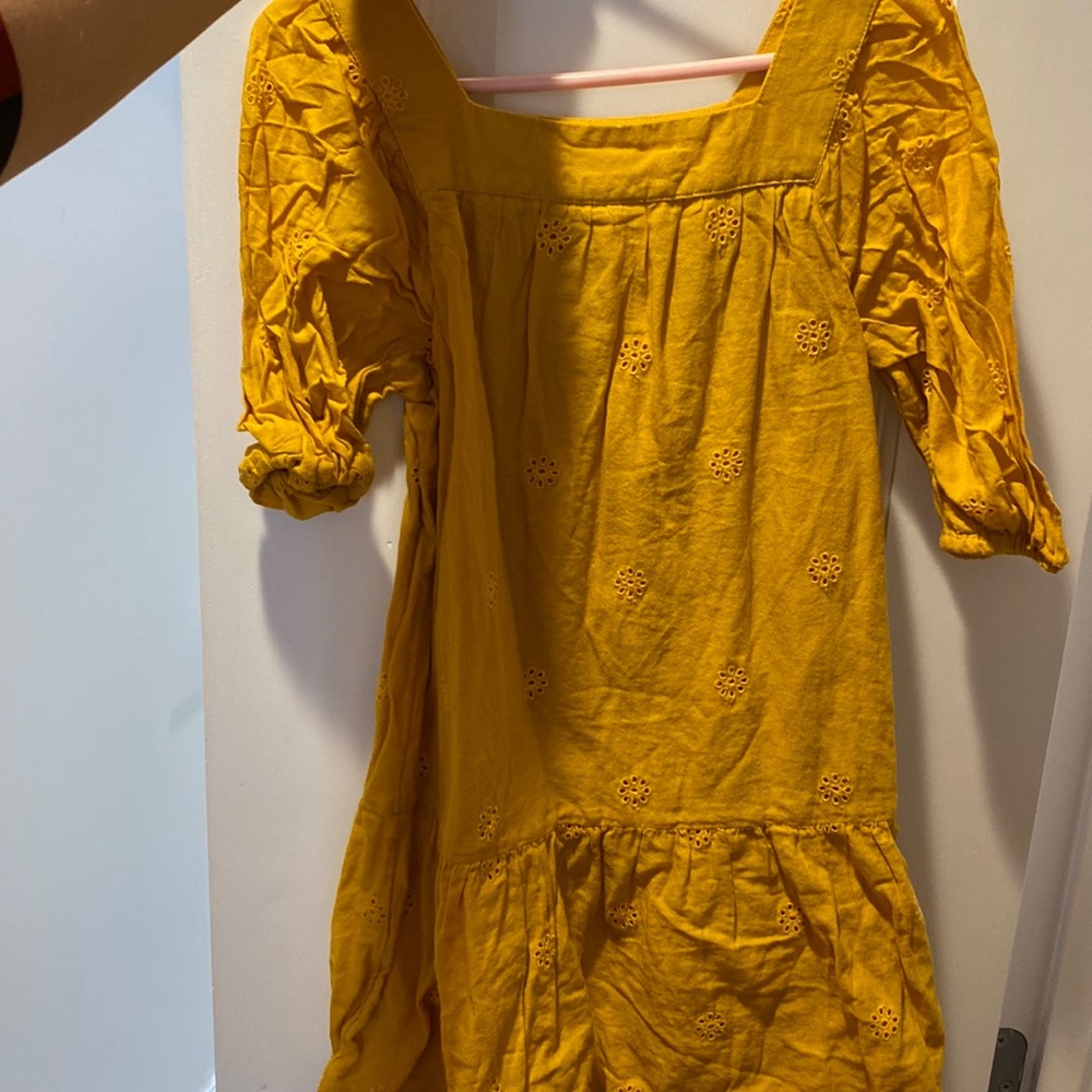 Cat&Jack eyelet dress yellow worn 1x